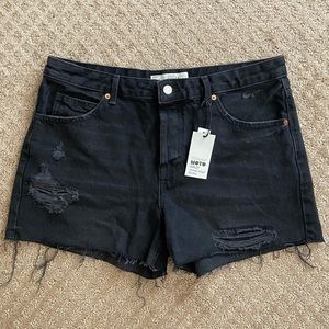 topshop moto mid-rise denim shorts